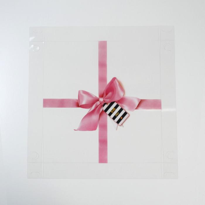 Коробка для кондитерских изделий с PVC крышкой «Счастье рядом», 35 х 35 х 6 см