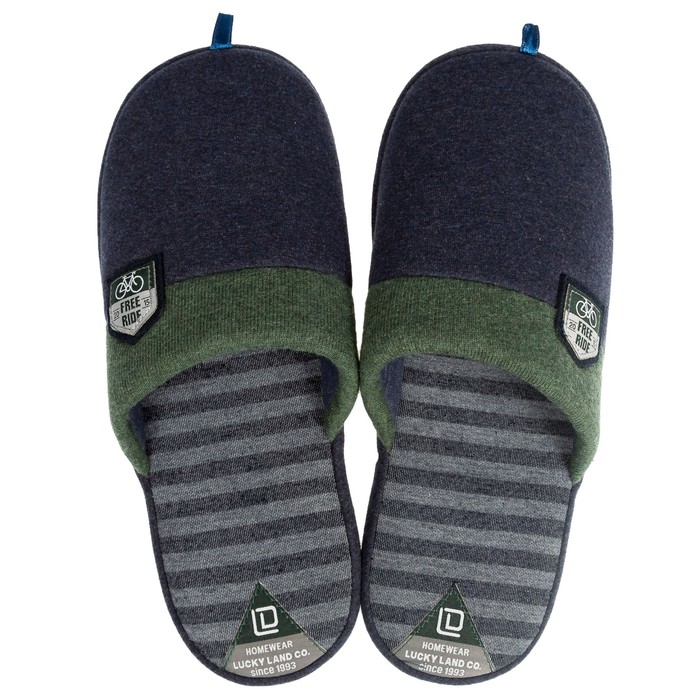 Тапочки мужские 2624 M-ASC-W, цвет синий/зелёный, размер 46