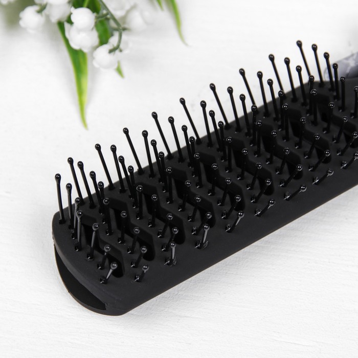 Набор расчесок РОЗОВЫЙ ПУРПУР 2пр (брашинг вентилир) 25*5(±1)см прорезин чёрный/роз QF