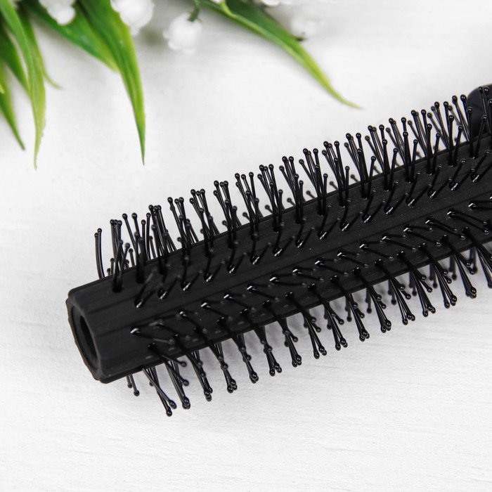 Набор расчесок РОЗОВЫЙ ПУРПУР 2пр (брашинг вентилир) 25*5(±1)см прорезин чёрный/роз QF