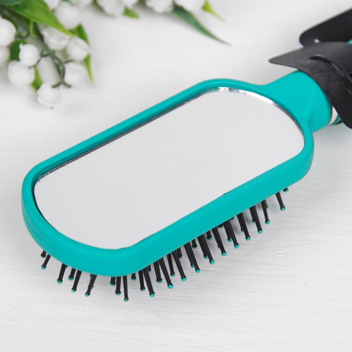 Набор расчесок БИРЮЗА 2пр (брашинг массажная) 24,5*5(±1)см прорезин бирюзовый QF