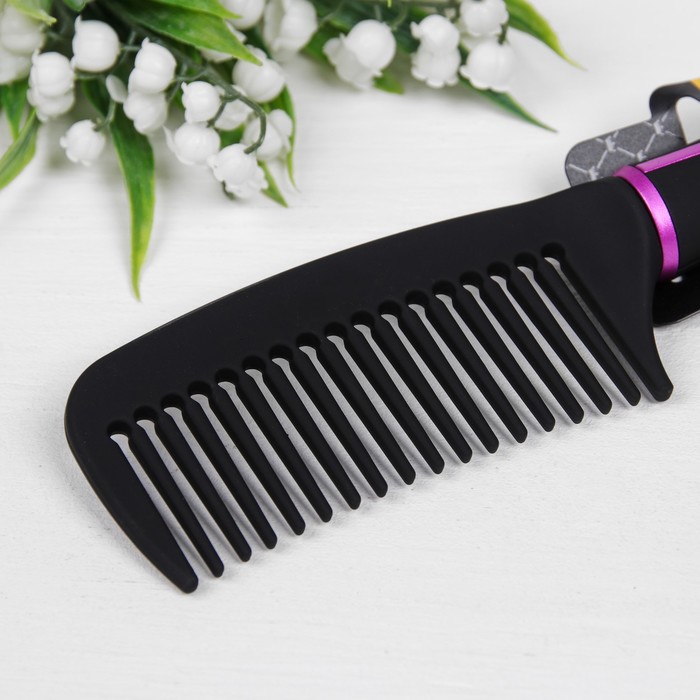 Набор расчесок РОЗОВЫЙ ЛОТОС 2пр 25,5*7(±1)см прорезин чёрный/розовый QF