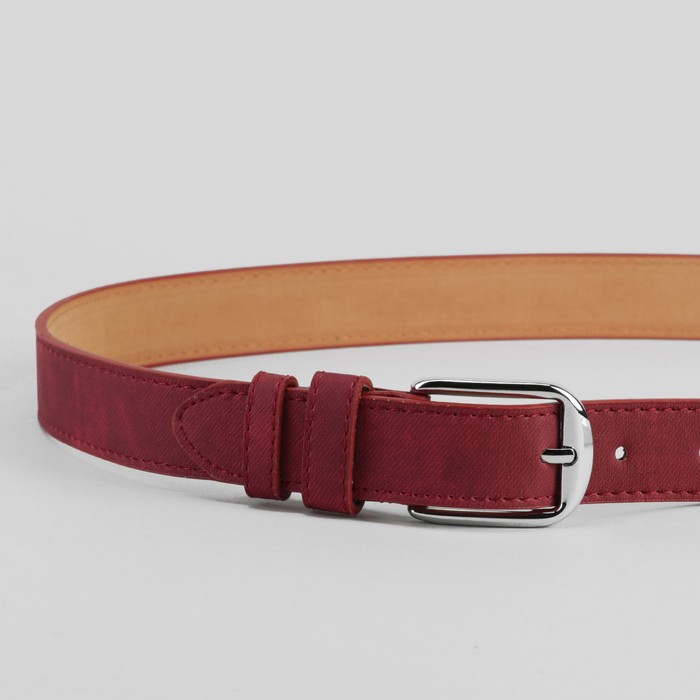 Ремень женский, джинс, пряжка металл, цвет красный