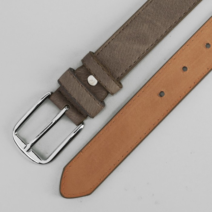 Ремень женский, джинс, пряжка металл, цвет серый