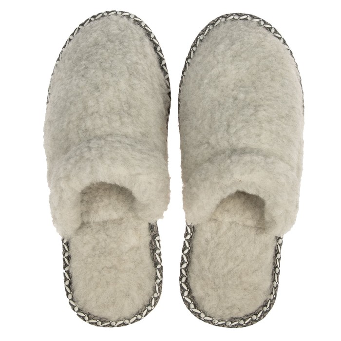 Тапочки женские 2144 W-FUR-S, цвет серый, размер 39