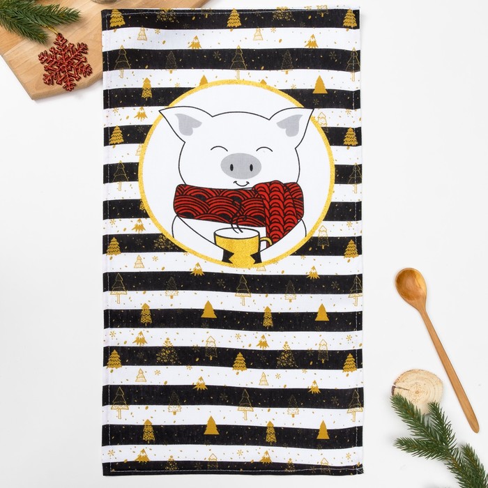 Полотенце "Свинка" 35х60 см, 100% хлопок 160 г/м2