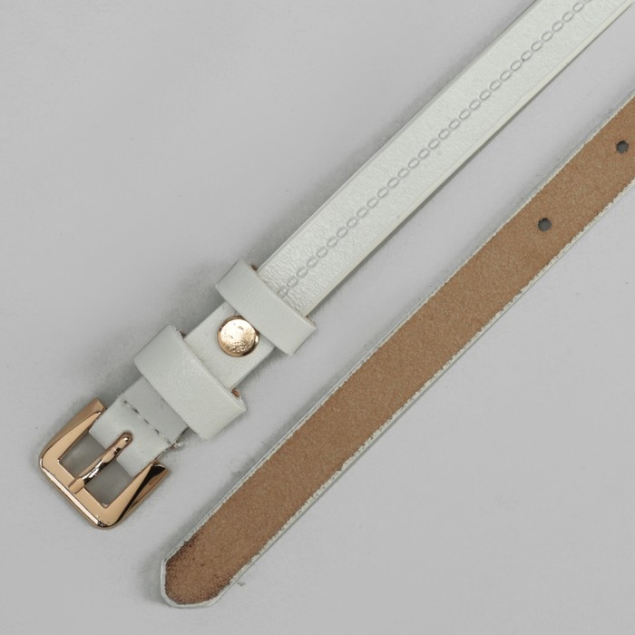 Ремень женский, пряжка золото, цвет белый