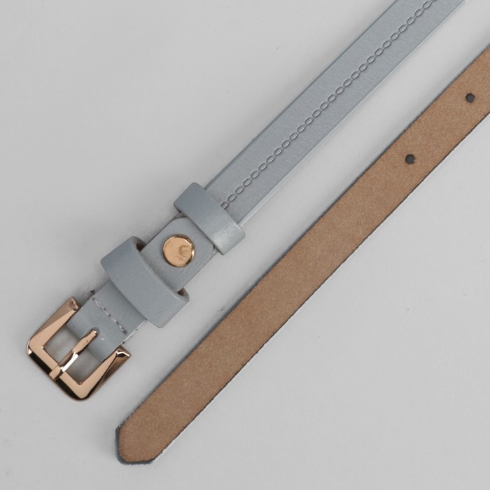 Ремень женский, пряжка золото, цвет серый