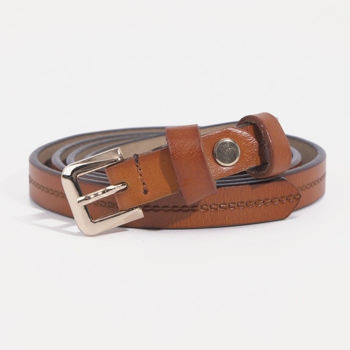 Ремень женский, пряжка золото, цвет рыжий