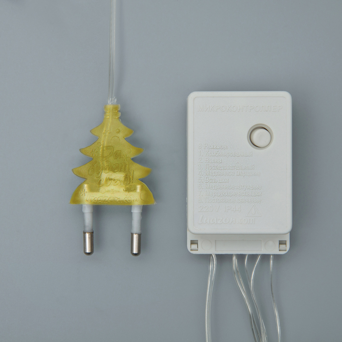 НИТЬ, 5 м, Н.С. LED-50-220V, 8 режимов, ЖЕЛТЫЙ