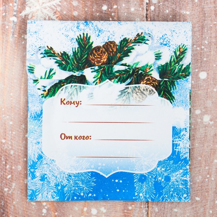 Зеркало в конверте «Снегири», 7 х 7,8 см