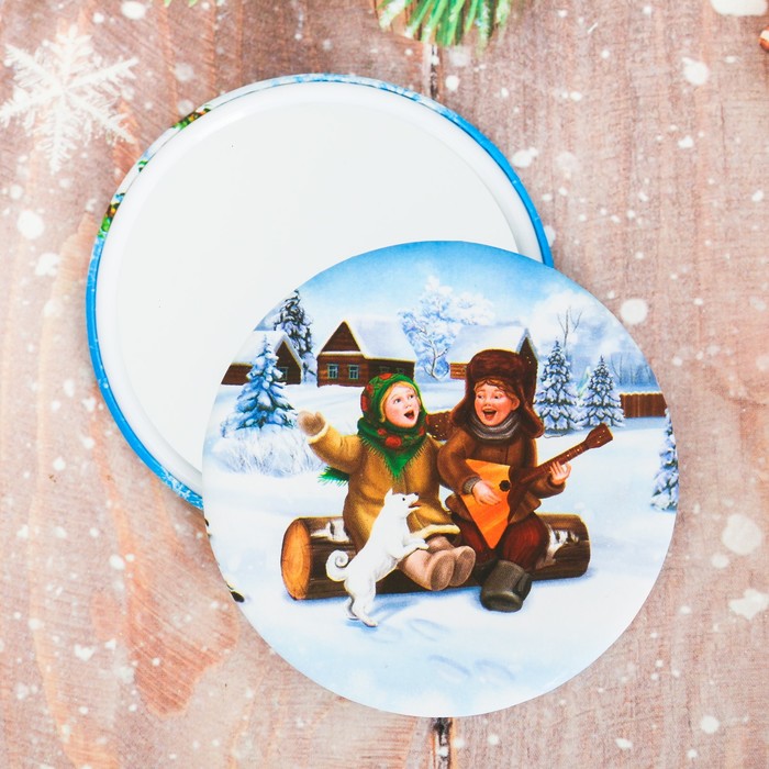 Зеркало в конверте «Детишки», 7 х 7,8 см