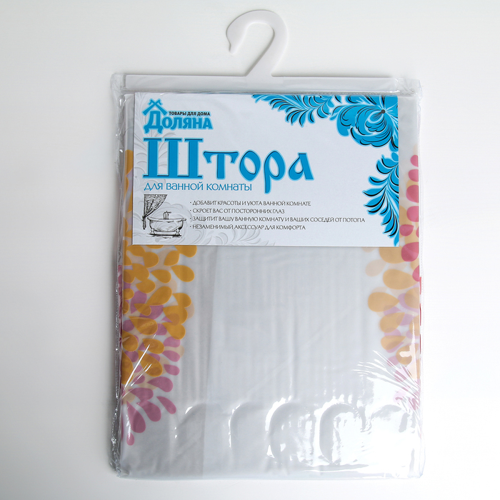 Штора для ванной "Астра", 180х180 см,