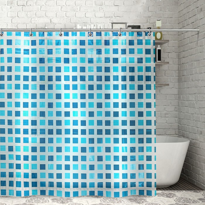 Штора для ванной "Плиточки", 180х180 см,