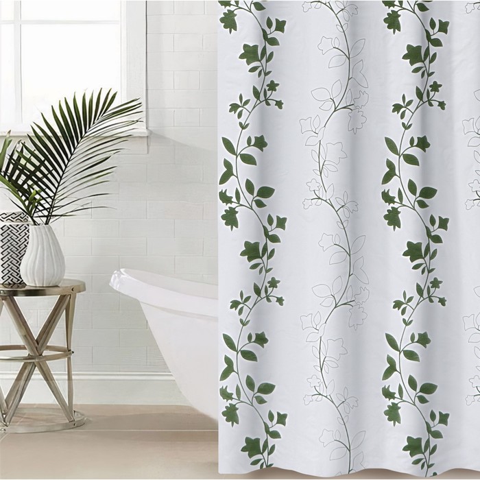 Штора для ванной "Вьюнок", 180х180 см,