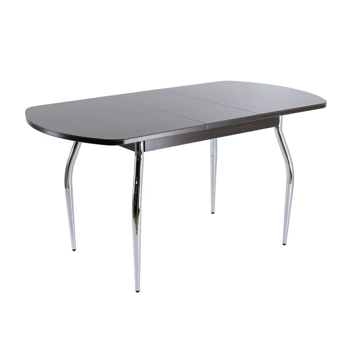 Стол раздвижной ПГ-1 (СТ-1), 1100(1420)х700х760, Венге/Черный/Хром фигурные