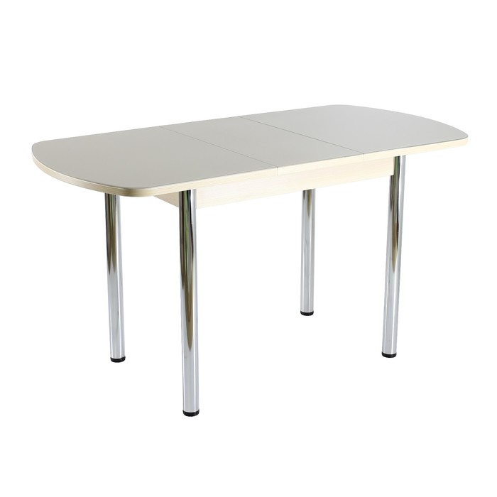 Стол раздвижной ПГ-1 (СТ-1), 1100(1420)х700х760, Дуб/Капучино/Хром прямые