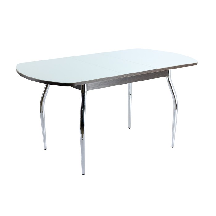 Стол раздвижной ПГ-1 (СТ-1), 1100(1420)х700х760, Венге/Белый/Хром фигурные