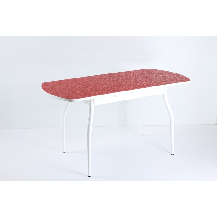 Стол раздвижной Созвездие ПГ-1 (СТ-2), 1100(1420)х700х760, Белый/Алое/Крашеные фигурные