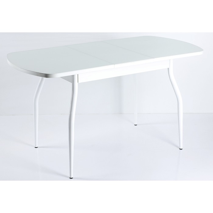 Стол раздвижной ПГ-1 (СТ-1), 1100(1420)х700х760, Белый/Белый/Крашеные фигурные