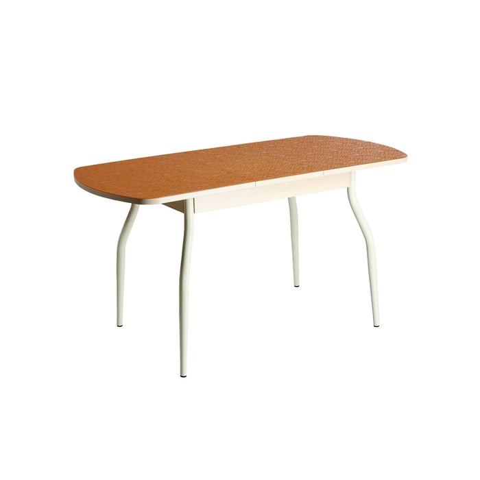 Стол раздвижной Созвездие ПГ-1 (СТ-1), 1100(1420)х700х760, Дуб/Оранжевый/Крашеные фигурные