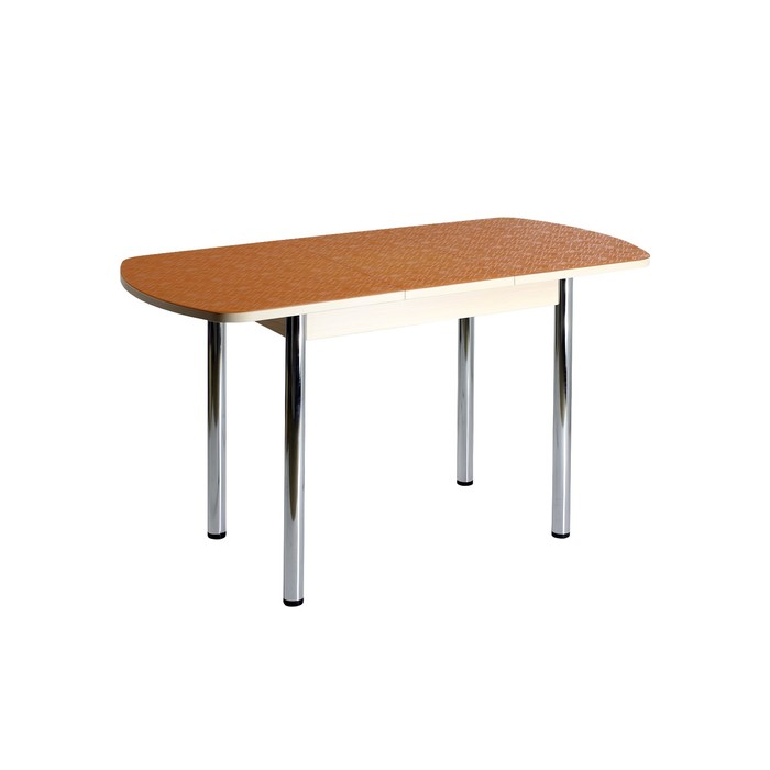 Стол раздвижной Созвездие ПГ-1 (СТ-1), 1100(1420)х700х760, Дуб/Оранжевый/Хром прямые