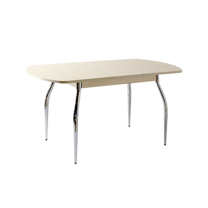 Стол раздвижной ПГ-7 ДСП, 1400(1800)х900х760, Дуб/Хром фигурные