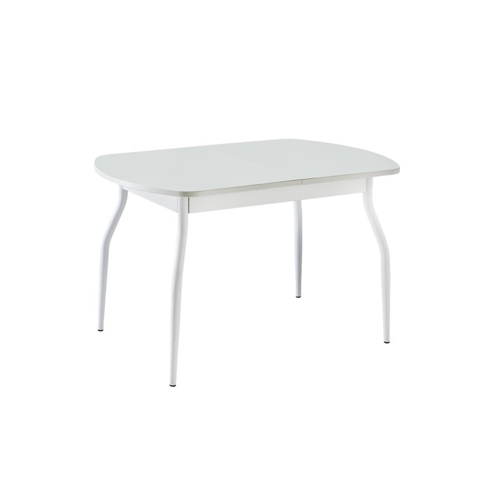 Стол раздвижной ПГ-1 ДСП, 1100(1420)х700х760, Белый/Крашеные фигурные
