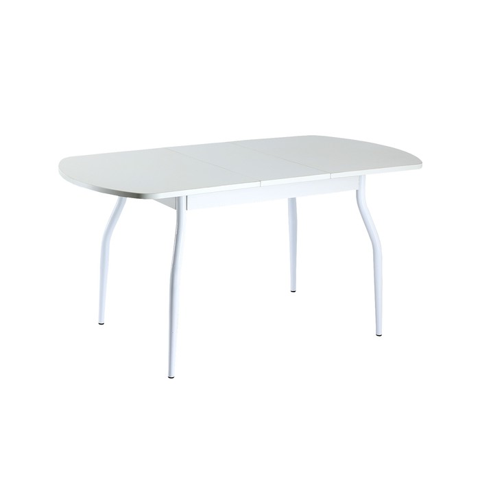 Стол раздвижной ПГ-2 ДСП, 1200(1520)х800х760, Белый/Крашеные фигурные