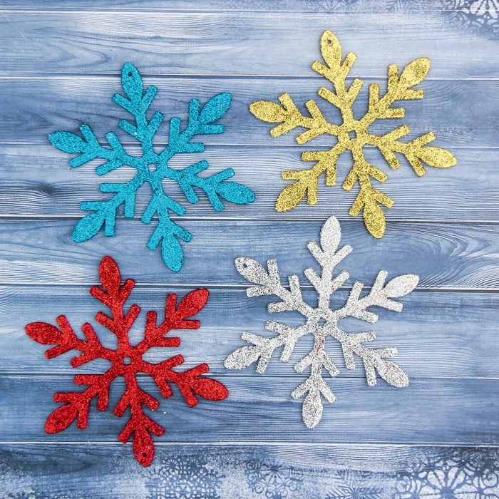 Украшение ёлочное "Снежинки" (набор 3 шт.) 11,5*11,5 см, микс