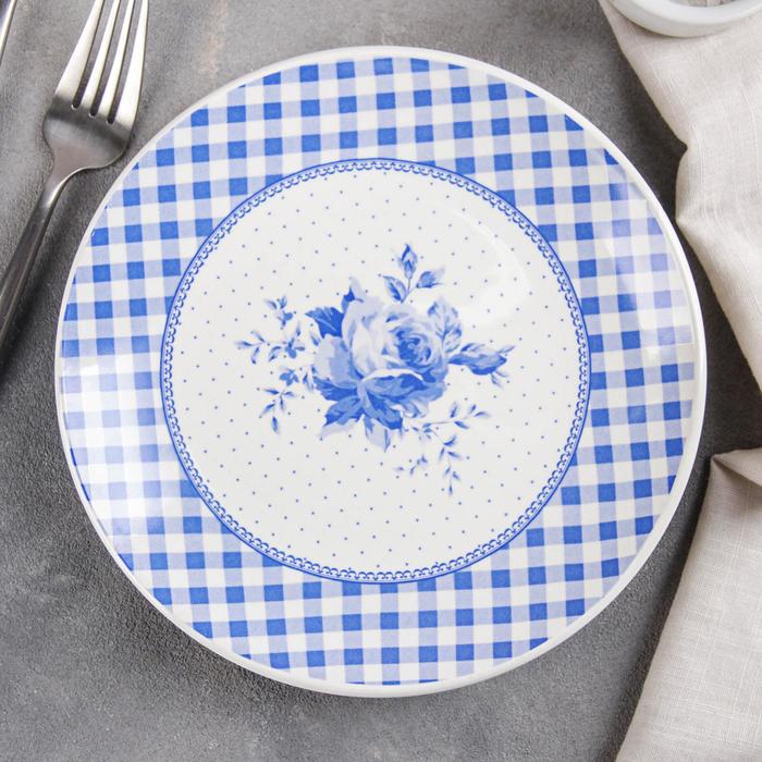Тарелка 19 см "Кантри. Синяя клетка"