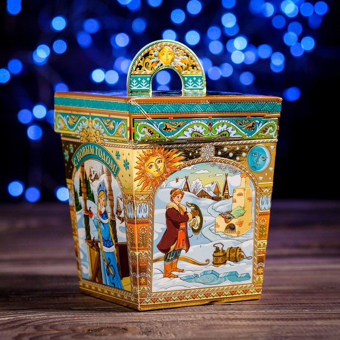 Коробка картонная "Русские сказки", 14,3 х 14,3 х 14,3 см