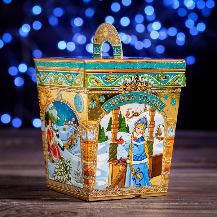 Коробка картонная "Русские сказки", 14,3 х 14,3 х 14,3 см