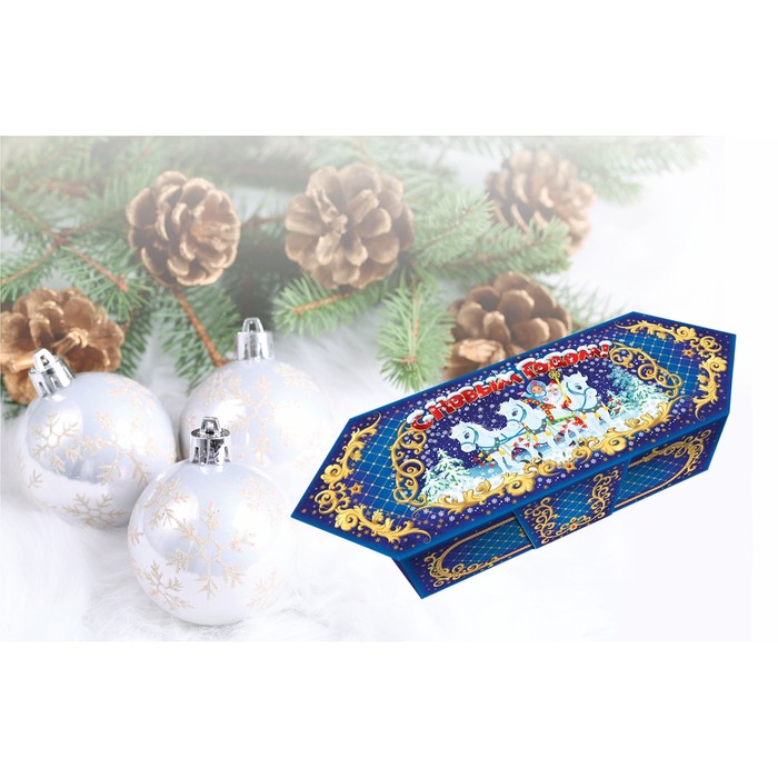 Коробка картонная "Конфета с Новым Годом!", 13 х 25 х 6,7 см