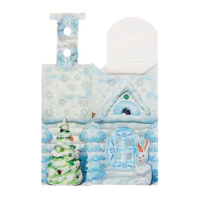 Коробка картонная "Домик из ваты", 9 х 7 х 15 см