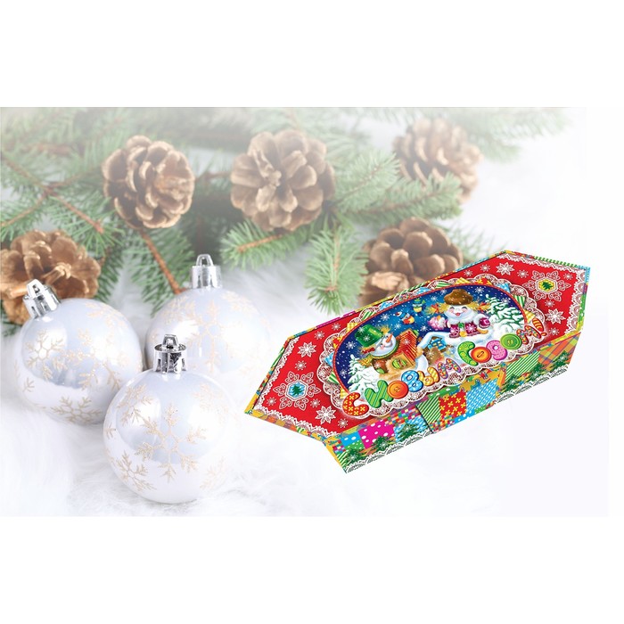 Коробка картонная "Конфета со снеговиками", 13 х 10 х 4,8 см