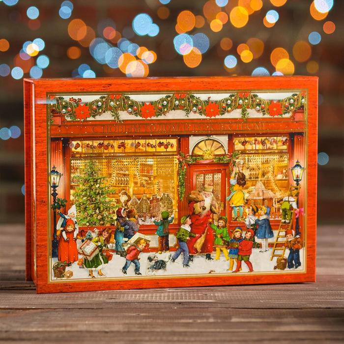 Коробка картонная "Новогодняя витрина", 27 х 19,5 х 7,5 см