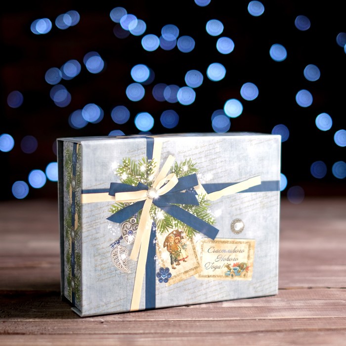 Коробка картонная "Ретро", малый, 18,5 х 14,5 х 7 см