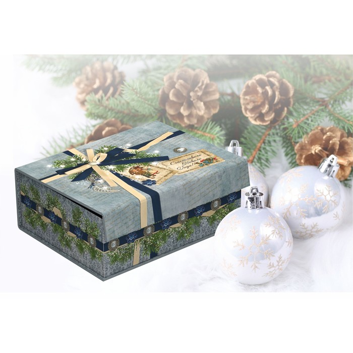 Коробка картонная "Ретро", малый, 18,5 х 14,5 х 7 см