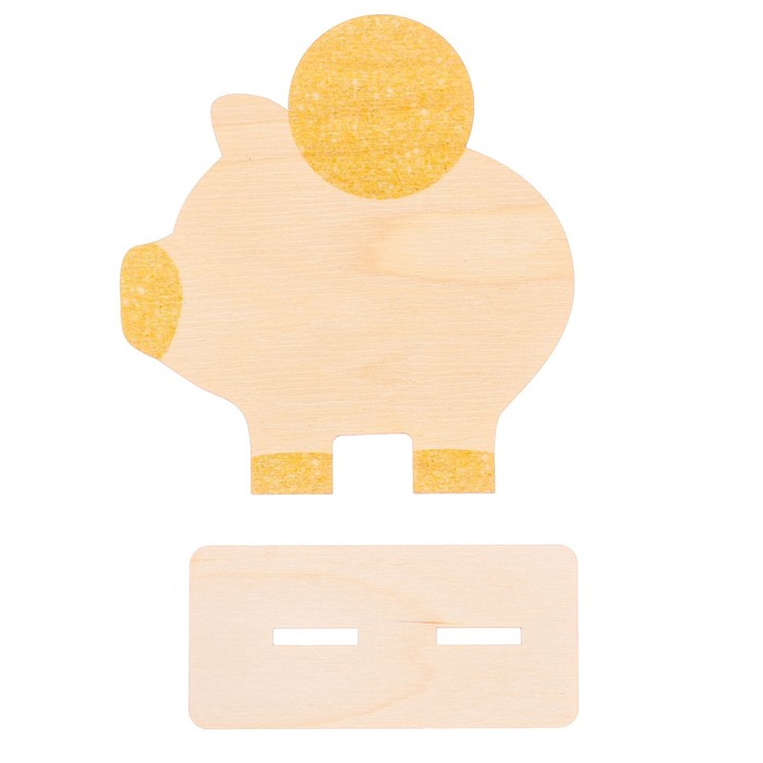 Декор из дерева "Свинка-копилка"
