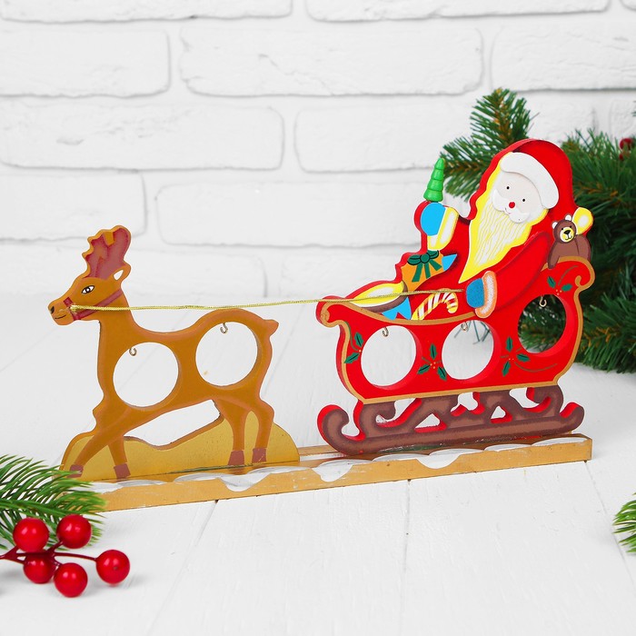 Новогодний сувенир "Новогодние сани", с подвесами