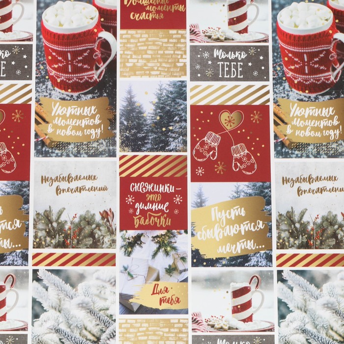 Бумага упаковочная глянцевая 70х100 см "Праздник волшебства"