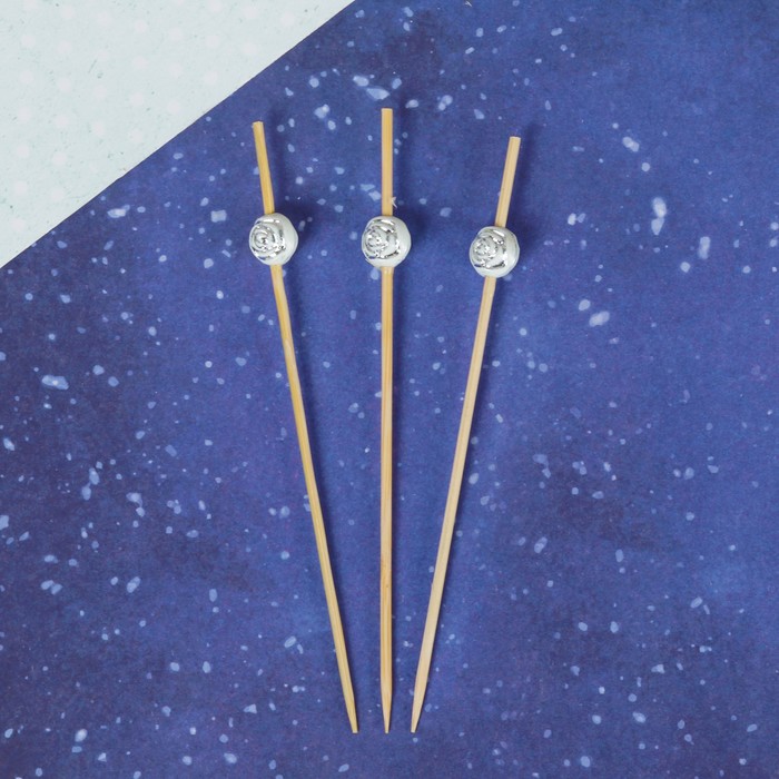 Шпажка для канапе "Роза" бамбук (набор 24 шт.)