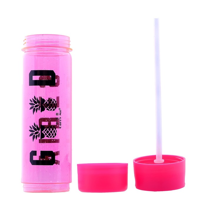 Бутылка для воды 700 мл, летняя, с поильником, микс 7*27