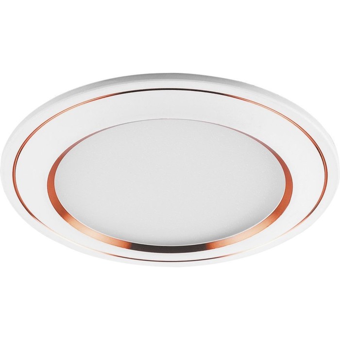 Встраиваемый светодиодный светильник AL650, 7W, 560 Lm, 4000К, цвет белый с медью, d=80мм