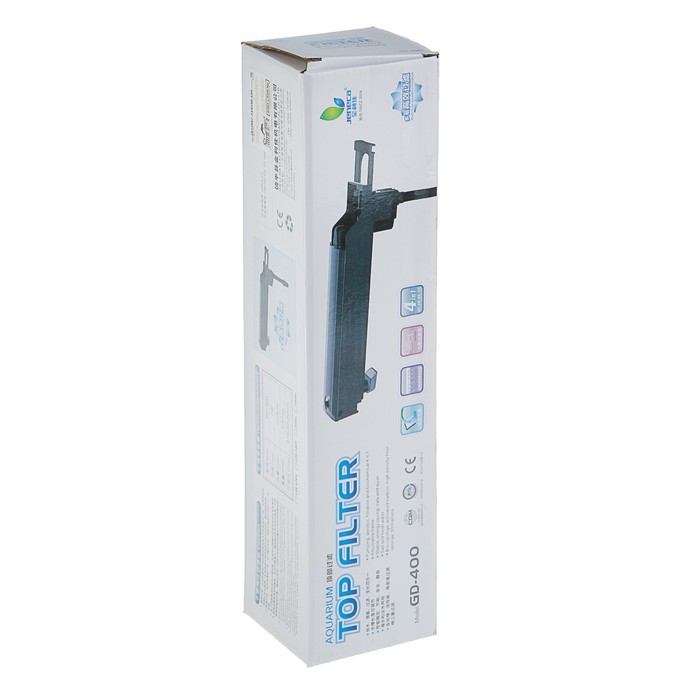 Топ-фильтр Jeneca GD-400, 7 ВТ, 500 л/ч, на аквариум 40-50 см