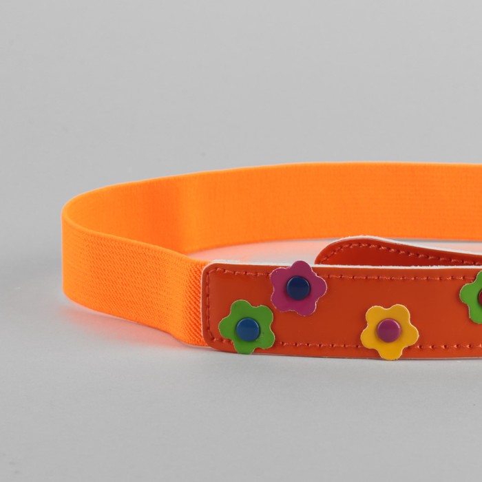 Ремень детский, пряжка металл, цвет оранжевый