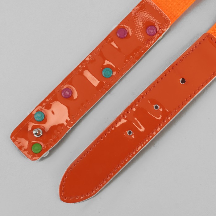 Ремень детский, пряжка металл, цвет оранжевый