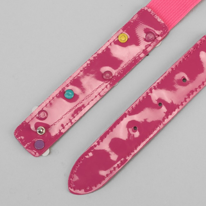 Ремень детский "Ромашки", резинка, пряжка металл, цвет малиновый