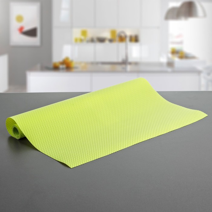 Коврик противоскользящий "Переплетение" 45х100 см, цвет зелёный